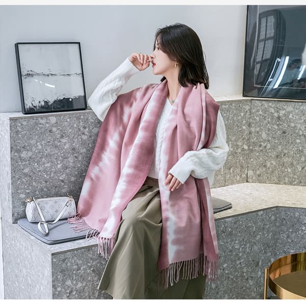 Pashmina Sjal Dame Sjal Vævede Aftenkjoler Bløde Store Tørklæder til Bryllupsgaver (Pink)