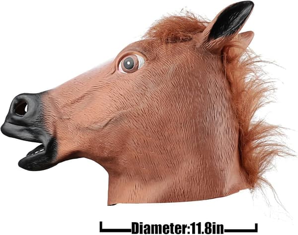 Hestemaske, Halloween Mask Cos Latex Hestehode Maske Dans Anim