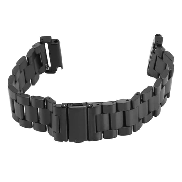Metalurrem til Garmin Forerunner 965/955 i rustfrit stål, justerbar erstatningsrem til armbåndsur, 22 mm, sort