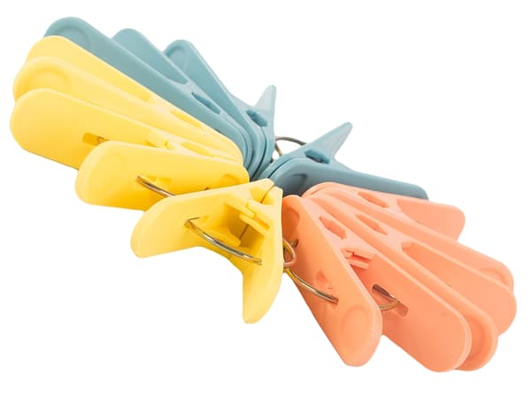 Klesklyper plast 18-pakning - Sterke klyper for klesvask 110