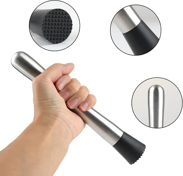 Stainless Steel Ice Maker, Double-Headed Spoon, Lemon Clip, Straight Measuring Cup