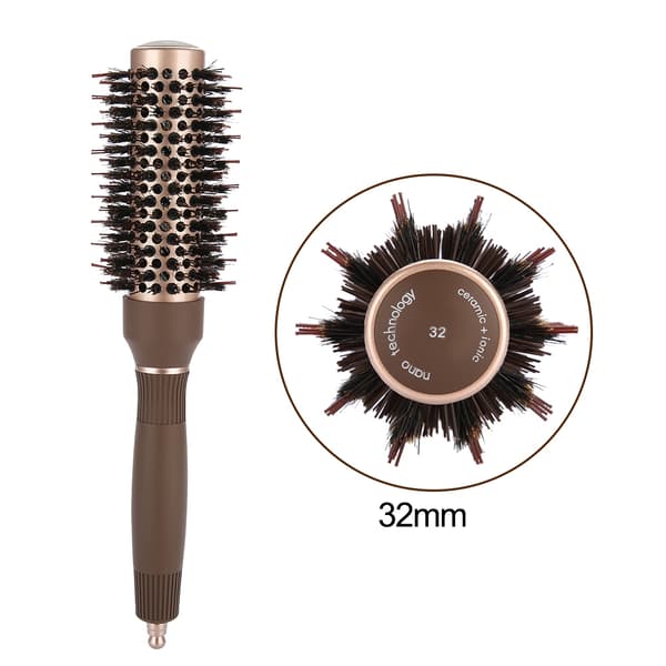 Højkvalitets Anion Antistatisk Rund Hårbørste Salon Styling Børste Kaffe (32mm)