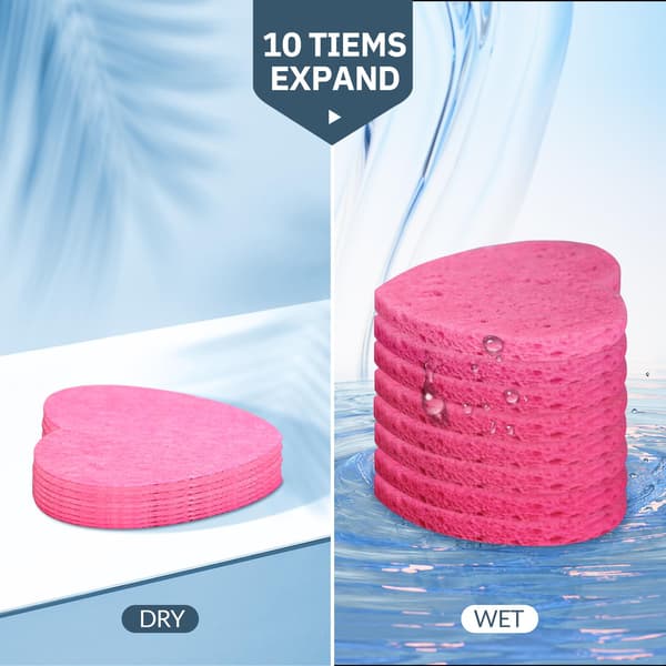 50-pack komprimerade ansiktssvampar, professionella svampar för skönhets- och spabehandlingar, rosa