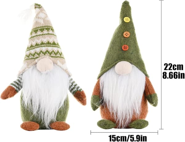 2 stk plysj nisser, svenske nisser, julepynt