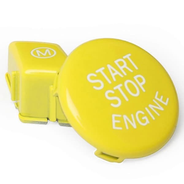 Gul M-knapafdækning til bilrat, start/stop-knap til 3-serie E90 E91 E92 E93