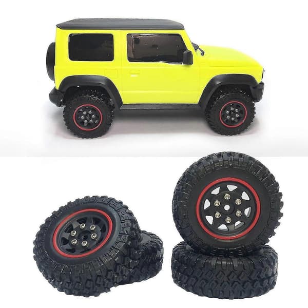 4 stk 1/16 Gummidæk til Xmykc01cm Jimny Rc Hobbybil Crawler Diy Tilbehørsdele - Rød