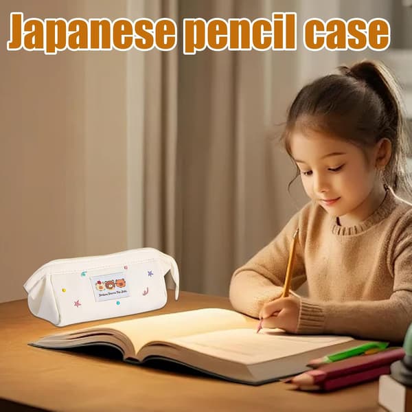 Adorable Pencil Case - Bear Pattern Pencil Case for School Supplies | Fabric with Zipper (FMY)
