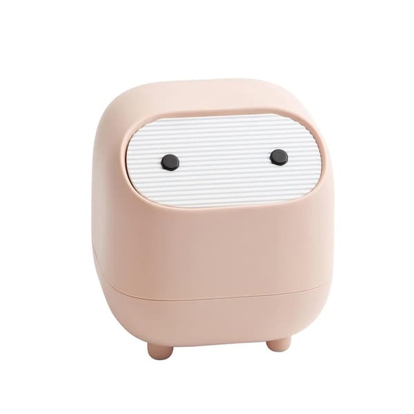 Small (Pink) Ninja Press Design Wastebasket with Lid for Office