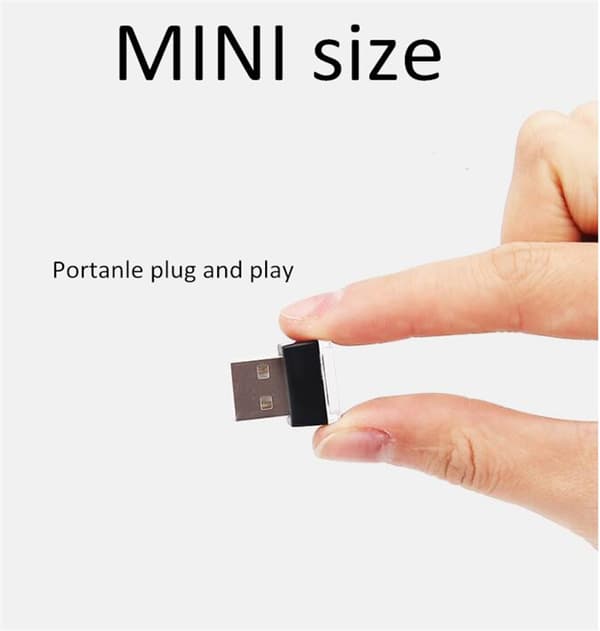 2 STK Mini Bil Interiør Ambient Lys Led Neon Lys Usb Ambient