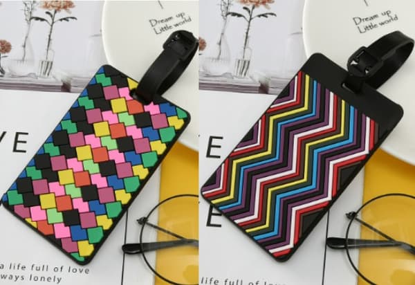 2 STK Geometriske Mønster Silikon Bagasjelapper, Bagasjelapper Koffert