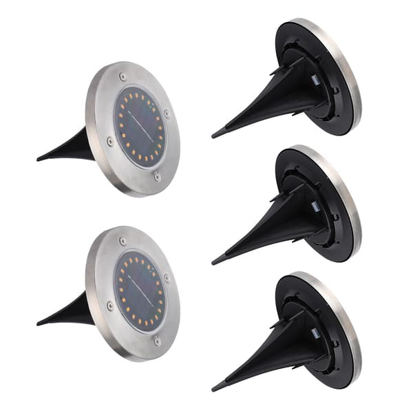 5 stk vanntette solcelledrevne 20LED-brikker nedgravde lamper for utendørs hage plen gårdsplass dekorasjon