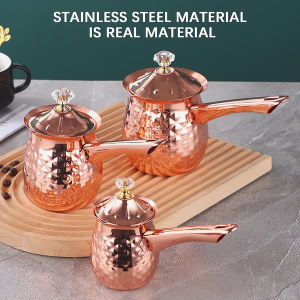 Tyrkiske kaffekanner Matkvalitets multifunksjonell smeltegryte for å lage varm melk Gull Gull 200 ml 200Ml Glod