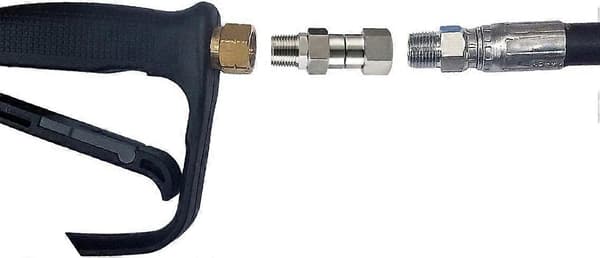 Højtryksrenser Svivel, 3/8 tommer NPT Han-gevind, Rustfrit Stål, 4500 PSI (D-S5)