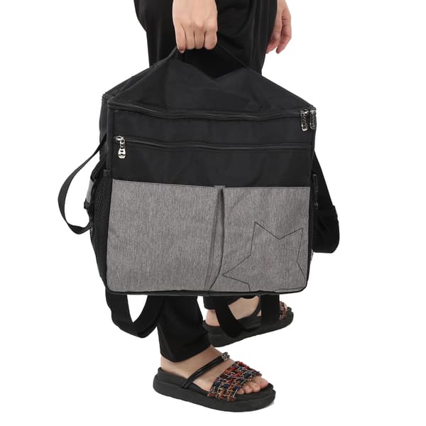 Mamma Messenger Bag Large Capacity Stroller Hanging Organizer Waterproof Handbag Black