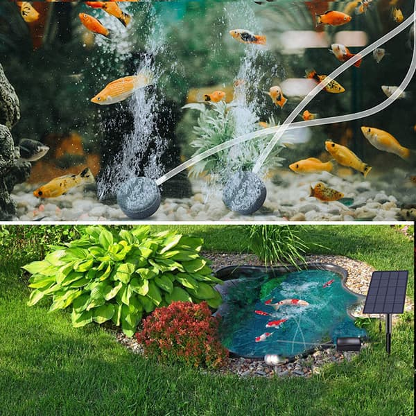 Solar Air Pump, Oxygen Pump Aerator for Outdoor Pool Pond A
