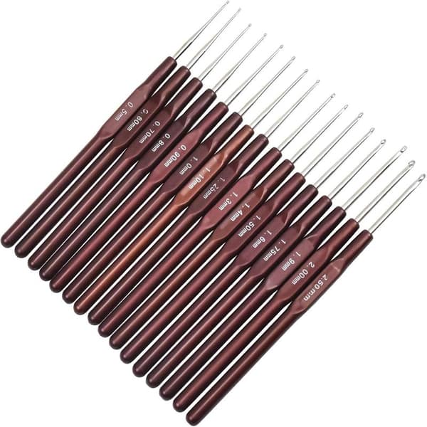 (0,5-2,5 mm) Strikkehæklenåle 16 stk. Strikkepinde Hæklenåle Glatte Lette Aluminium M