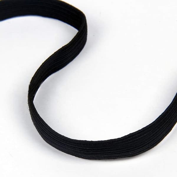 Flettet elastikbånd, sort elastikbånd — 0,3 cm x 180 meter