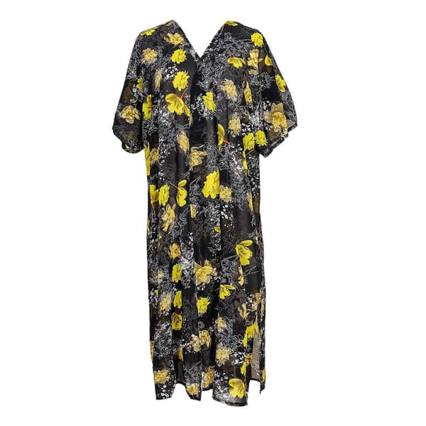 Sommar Dam Blommig Tryck Puffärm Kimono Lös Omlottjacka Casual