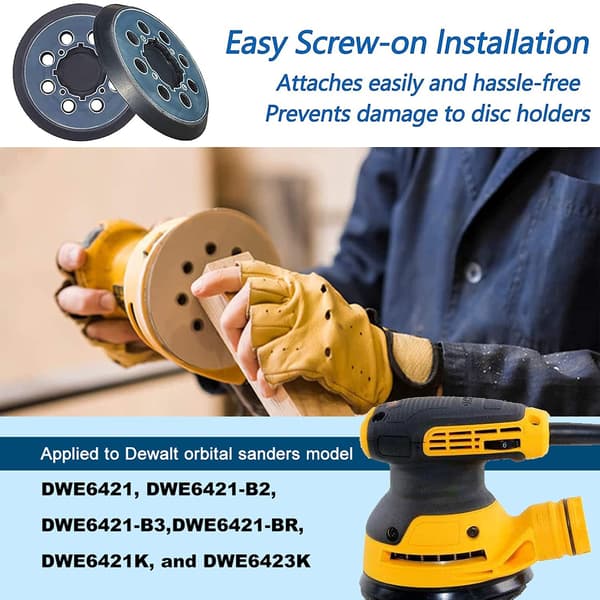 2-pakks slipeputer for Dewalt DWE64233 & N329079 5\" 8-hulls krok a