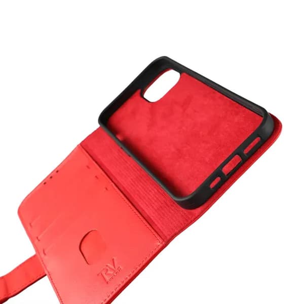 iPhone 12/12 Pro Plånboksfodral Läder Rvelon - Röd Röd röd Röd red
