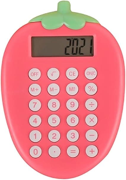 Calculator with Cartoon Straw Hat, Handheld Calculator for Students, Trendy Calculator, Basic Calculator for Office Supplies