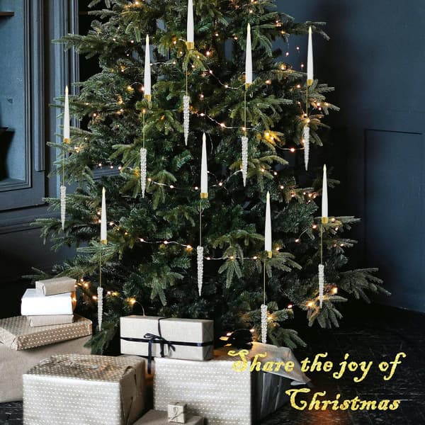 Christmas Tree Lights with Remote Control and Timer, 6-pack Flameless Candles for Christmas Tree, Flickering LED Lights for Indoor Use - Clear Crystal Ball 12pcs 12pcs