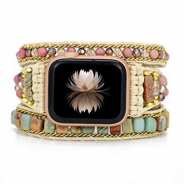 Boho Beads Watch Charm Bracelet Beaded Watch Strap Braided Watch Band Compatible for iWatch