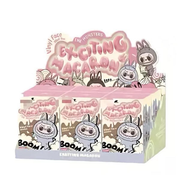1 st POP MART LABUBU The Monsters Etciting Macaron Plyschdockor Figur Leksaker Blind Boxes (Färg Slumpmässig)