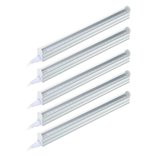5-pak LED-vækstlys, 5W T5-rør LED til planter, høj effekt, integreret armatur, udvidelig 24 tommer