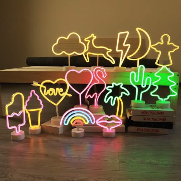 Neon Veggdekor Nattlys USB/Batteridrevet Neon