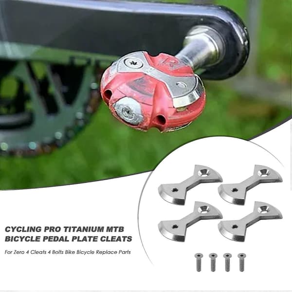Cykling Pro Titanium Bicycle Pedal Cleats for Zero 4 Cleats 4 Bolts Bicycle Replacement