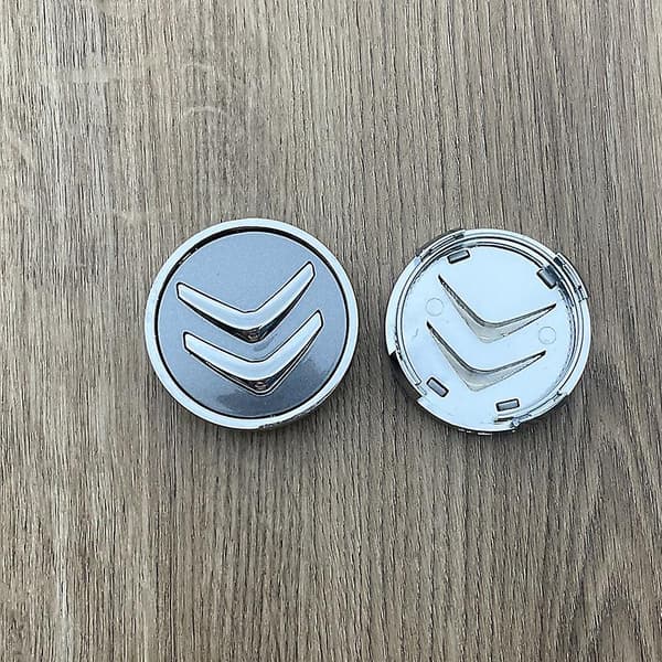 4-pack Navkapslar för Citroen 60mm, Fälgcentrumkapslar med Märke Röd