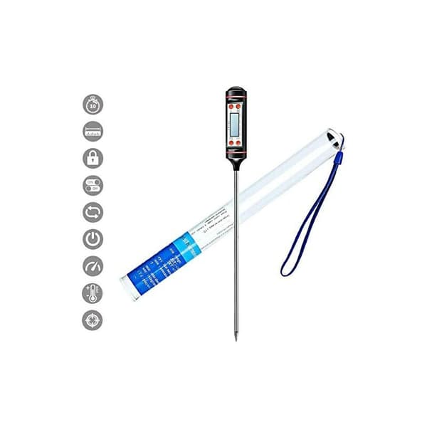 Køkkentermometer, madlavningstermometer, digitalt stegetermometer, langt kødtermometer, 5s hurtig aflæsning (blå) -