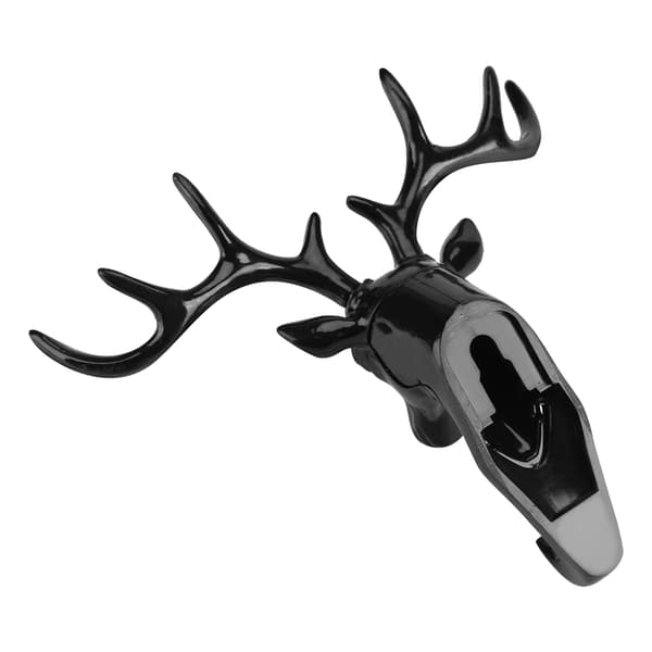 Creative Deer Head Self-Adhesive Wall Hook Hanger Key Bag Holder Organizer Home Decor (Black)