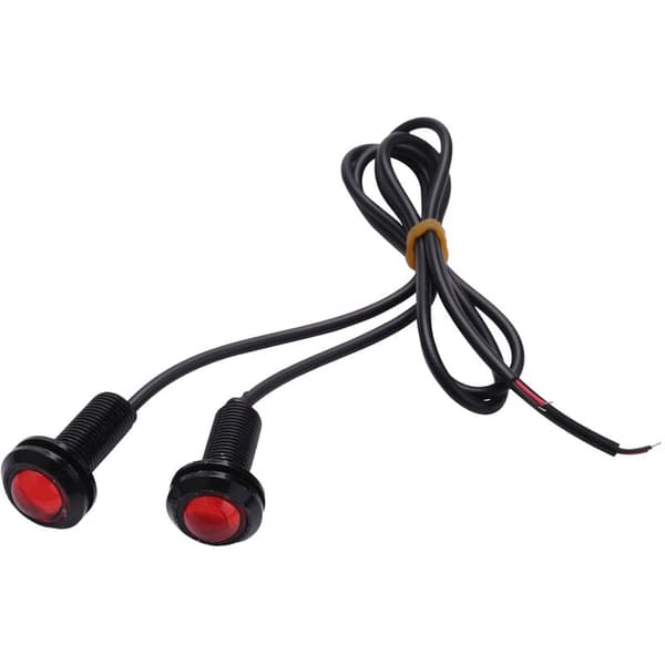 2 x LED Eagle Eye 18 mm diameter røde motorkøretøjs-baklygter