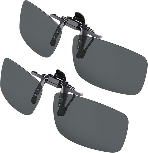 Clip-on solglasögon, polariserade solglasögon [2-pack] Clip-on solglasögon