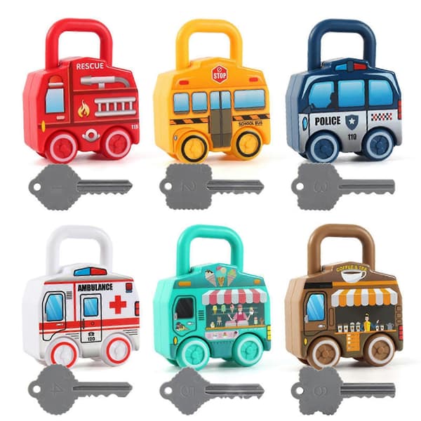 Learning Lock Toys With Keys Creative Number Bus Matching Game Great Gifts