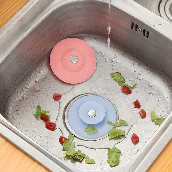 Grå 5-pakning silikonvasksil, avløpsplugg, 10 cm diameter, dusjhårssil, for dusjavløp, vask, baderomstoalett, for