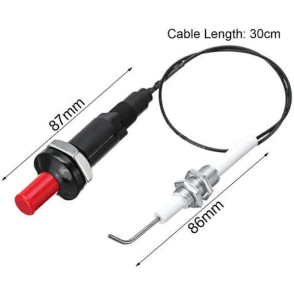 Universal BBQ Grill Igniter Kit with Ceramic Spark Plug Cable Push Button for Propane and Natural Gas Grills 2-Pack