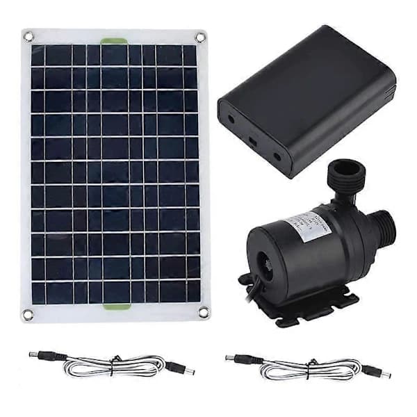 50W Solvandfontænepumpesæt 800L/H DC 12V Lav Støj ABS til Havnedam Pool Akvarium Sort