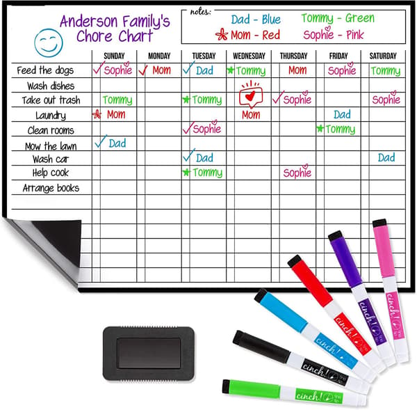 Magnetic Whiteboard Reward Chart - Shopping List and