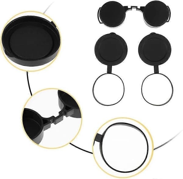 3 Pcs Binocular Lens Covers, 42mm Objective Lens Rubber Caps with Outer Diameter 51-60mm for Binoculars