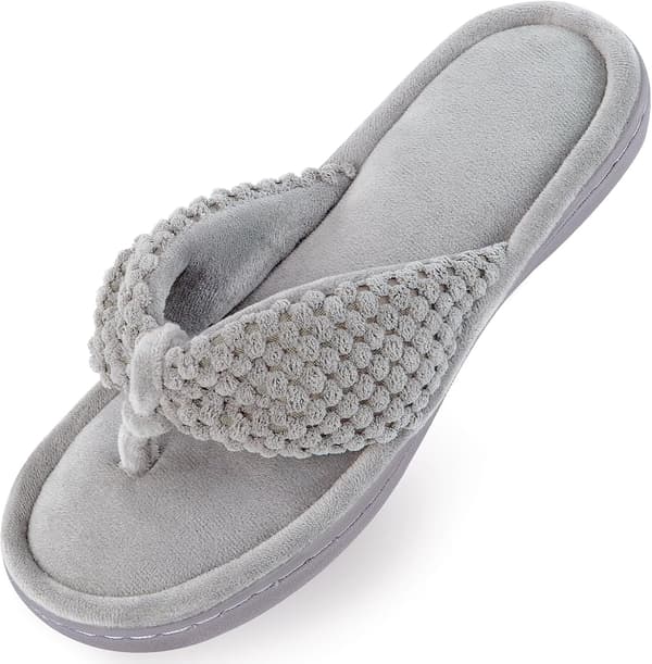 Flip-flop tøfler i minneskum for kvinner, grå 7-8 46211 Grey