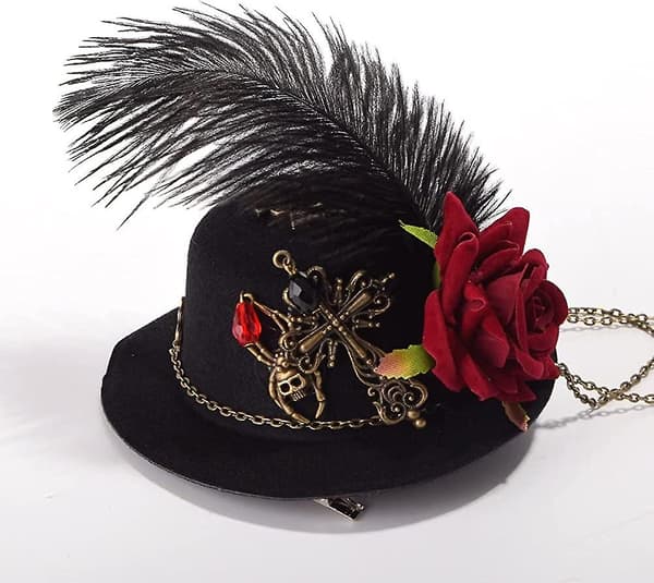 Viktoriansk Steampunk Mini Hatt Hårklämma Fest Hatt Dans Cocktail Håraccessoar