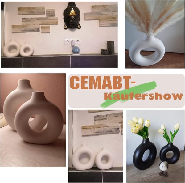 Pampasgræsvase, Kreativ Vase Boligindretning (M, Sort)