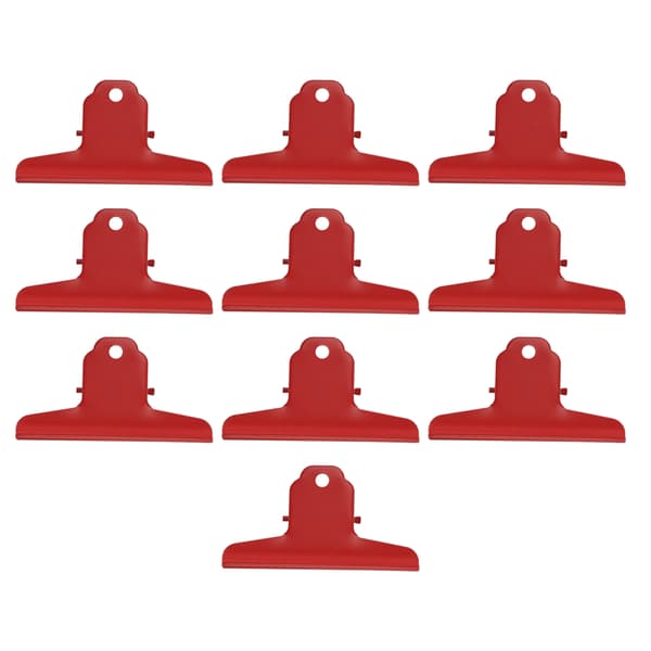 10 Pieces Metal Paper Clips Multifunctional Electroplated Rustproof Large Paper Clips for Office School Red