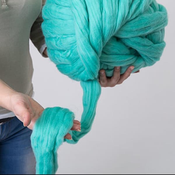Håndarmstrikket tæppe tykt DIY chunky garn roving strikket tæppe tykt garn vinter varmt