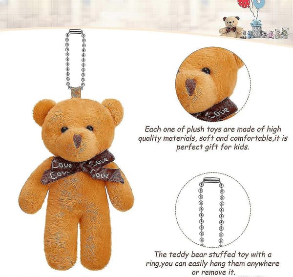20 Pieces Mini Teddy Bear Toy 4.7 Inch Stuffed Animals, 10 Colors DB