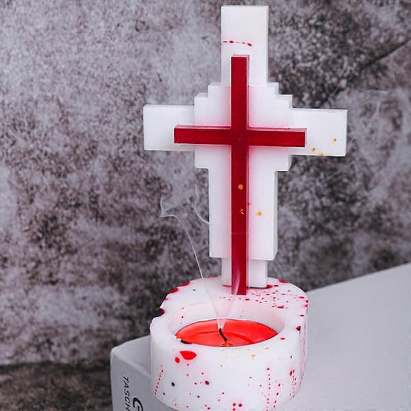 Kors-silikonformar för epoxiharts-gjutning, DIY-ljusstake och smyckeshantverk