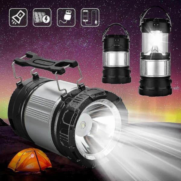 Soldrevet campinglampe